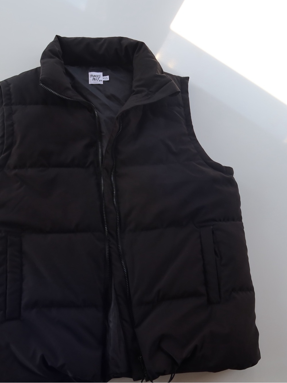 Princess Polly Black Quilted Puffer Vest